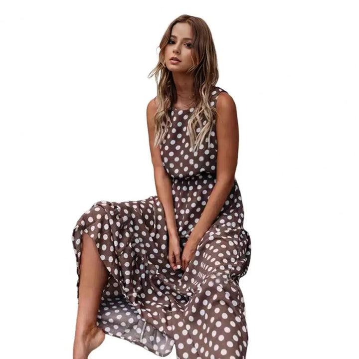 Laressa - Boho Polka Dot Midi Dress