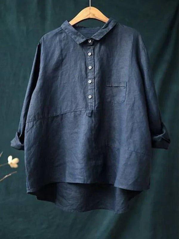 Winona - Long Sleeve and Front Pocket Shirt with Buttons