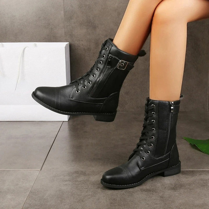 Eugenie - Side Zipper Orthopedic Leather Boots