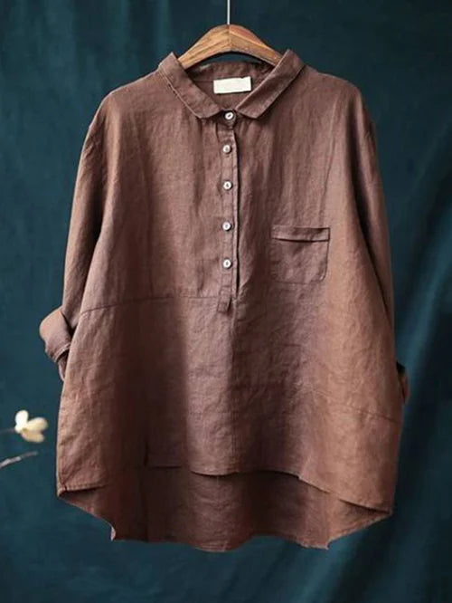 Winona - Long Sleeve and Front Pocket Shirt with Buttons