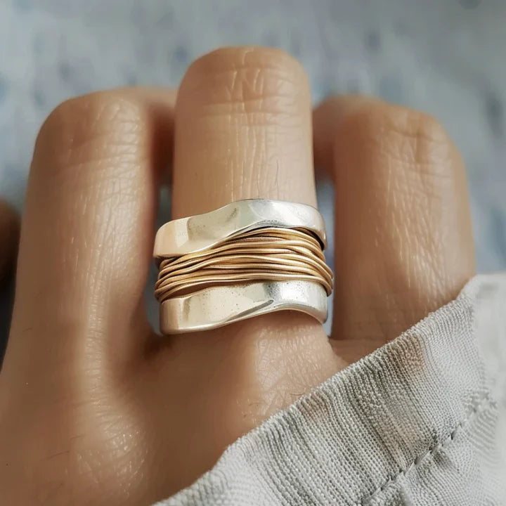 Hermina - Vintage Gold Plated Thread Ring