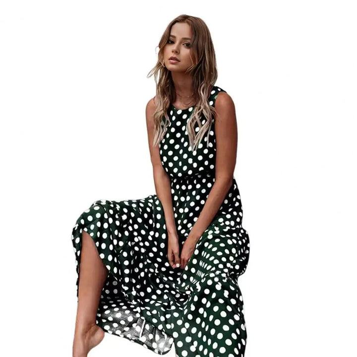 Laressa - Boho Polka Dot Midi Dress