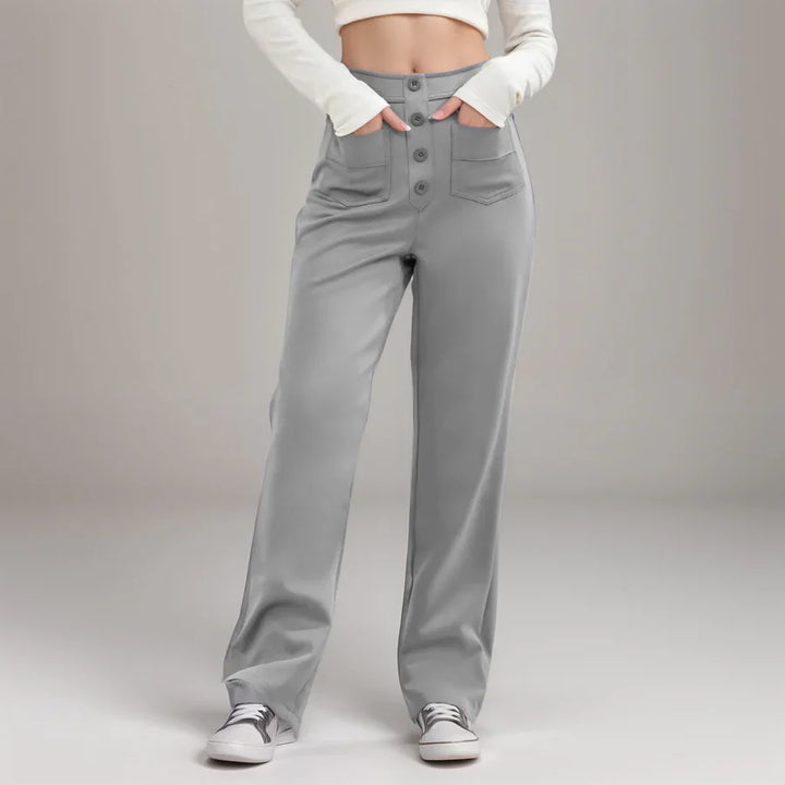 Elke - High Waist Elastic Trousers