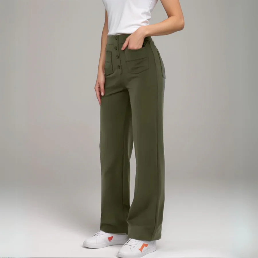 Elke - High Waist Elastic Trousers