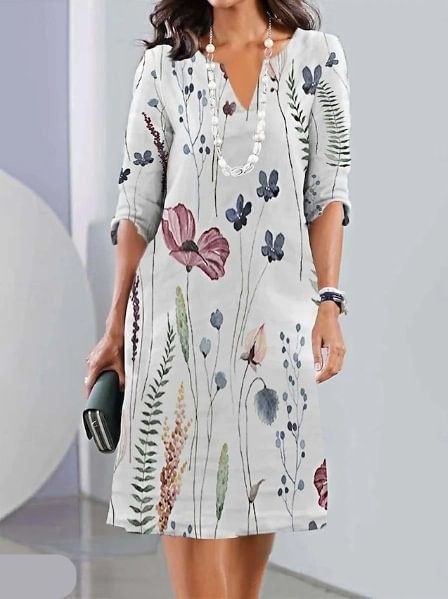 Lizzy - Floral Print Double Tunic Dress