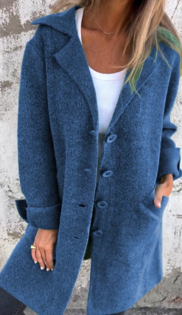 Baylea - Casual Lapel Wool Single Breasted Long Coat