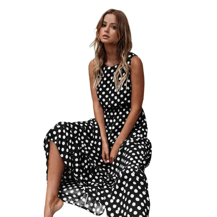 Laressa - Boho Polka Dot Midi Dress