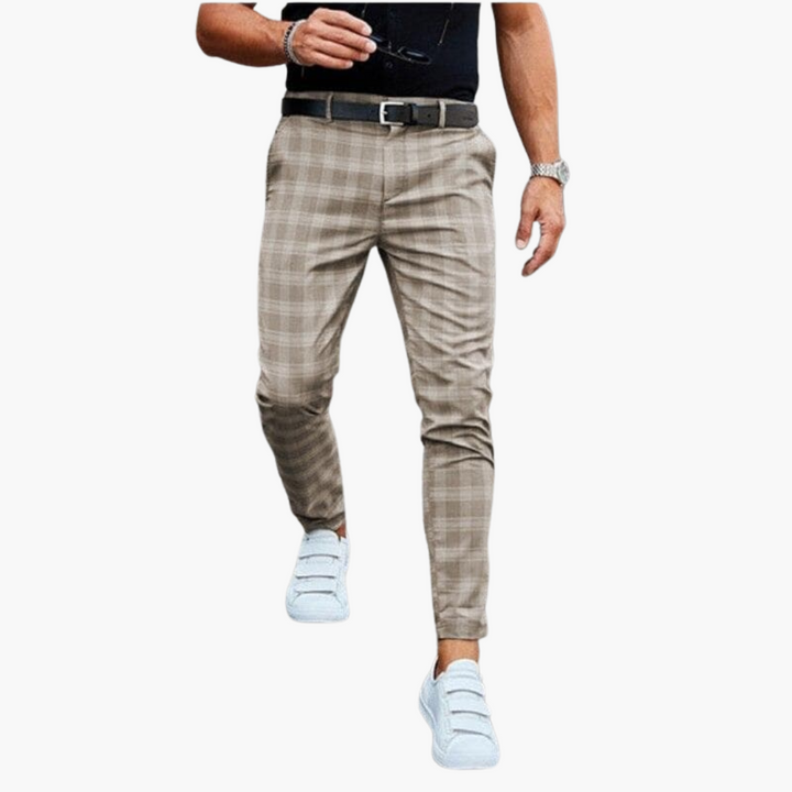 Karey - Cotton Checkred Pants