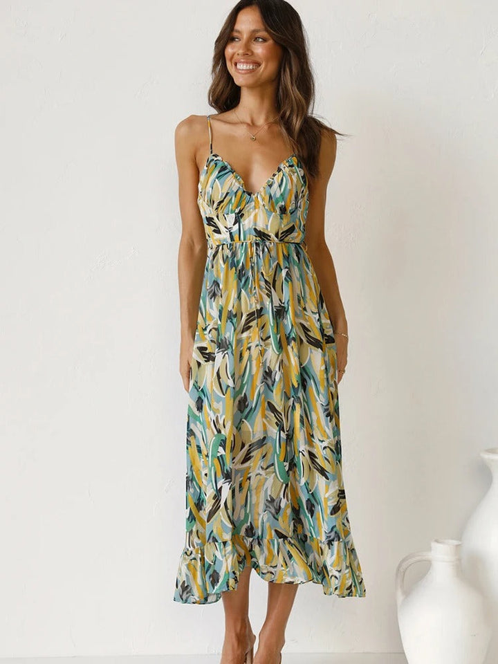 Emmeline - Floral Long Dress with Strap