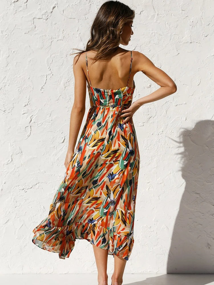 Emmeline - Floral Long Dress with Strap