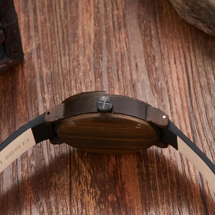 Stellan -  Wooden Watches with Leather Strap