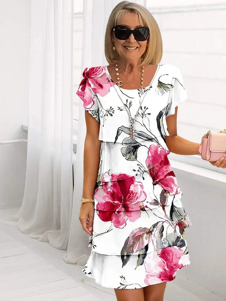 Gilla - Multi Plant Cascading Floral Dress