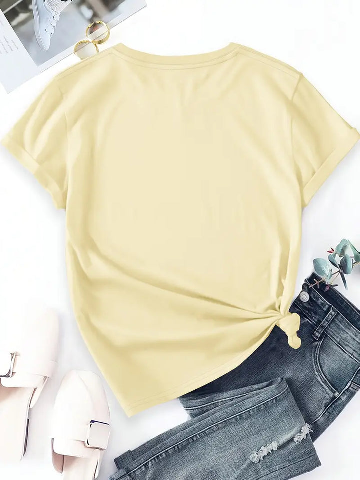 Aimilia - Elegant Short Sleeve T-Shirt With Floral Print