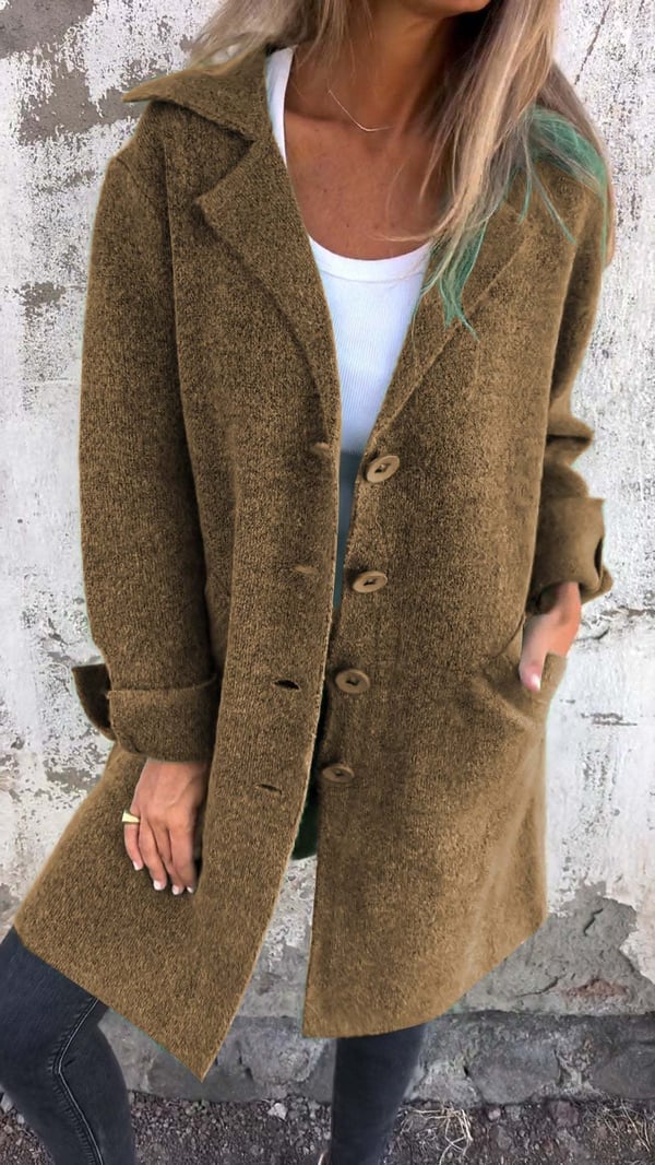 Baylea - Casual Lapel Wool Single Breasted Long Coat