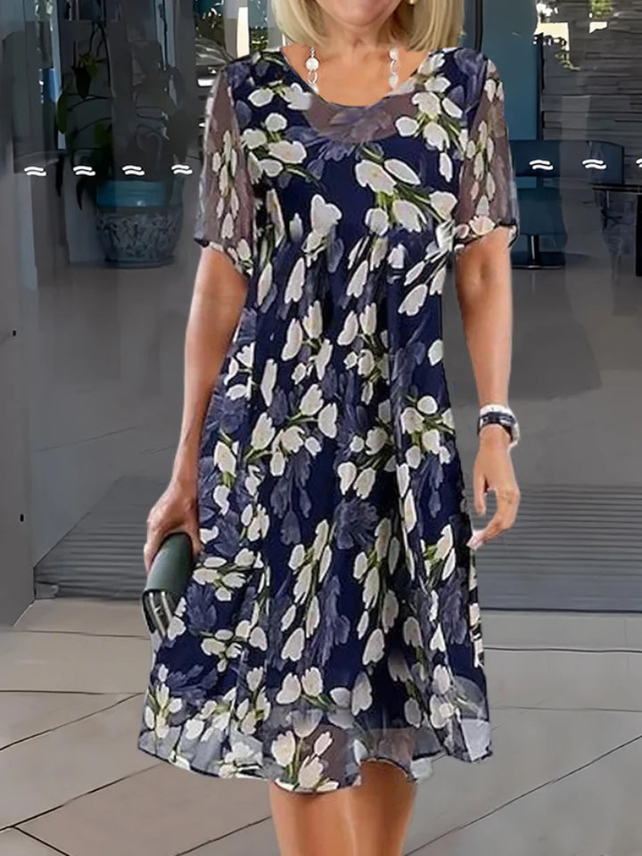 Lizzy - Floral Print Double Tunic Dress