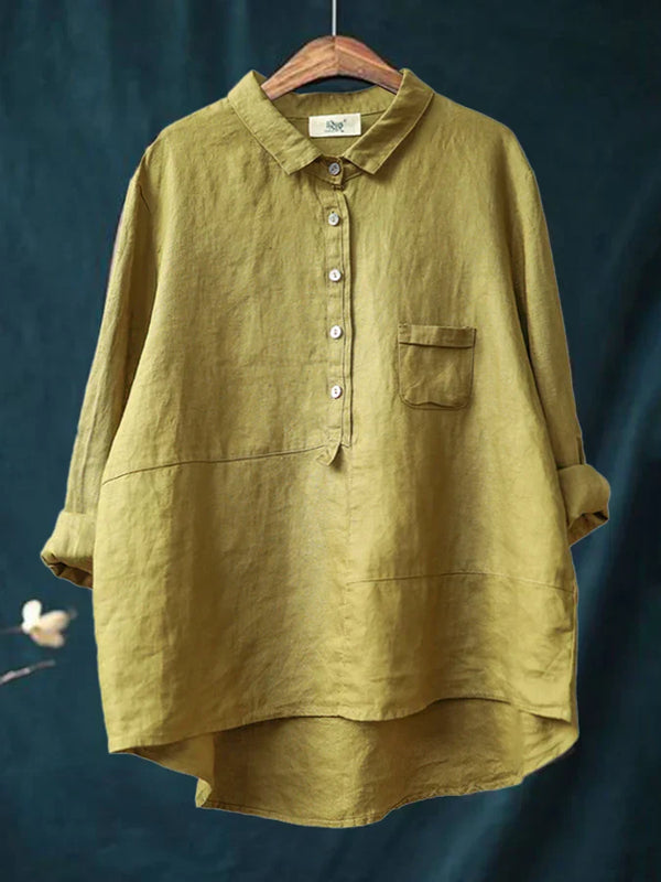 Winona - Long Sleeve and Front Pocket Shirt with Buttons