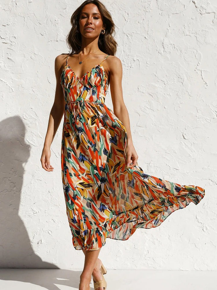 Emmeline - Floral Long Dress with Strap