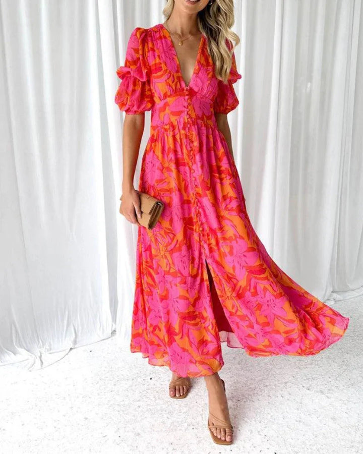 Derana - Red Pink Maxi Dress