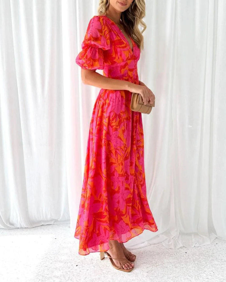 Derana - Red Pink Maxi Dress