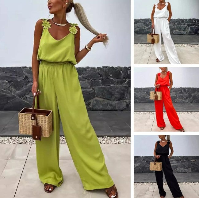 Anselma - Sleeveless Wide Leg Jumpsuit