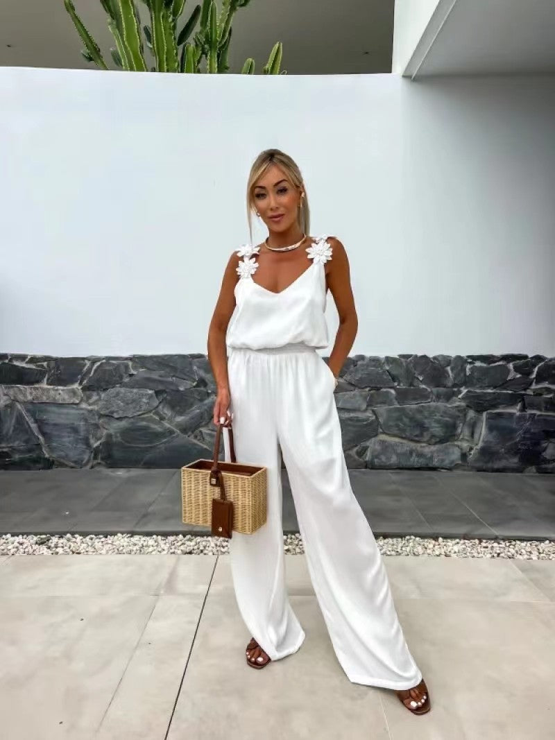 Anselma - Sleeveless Wide Leg Jumpsuit