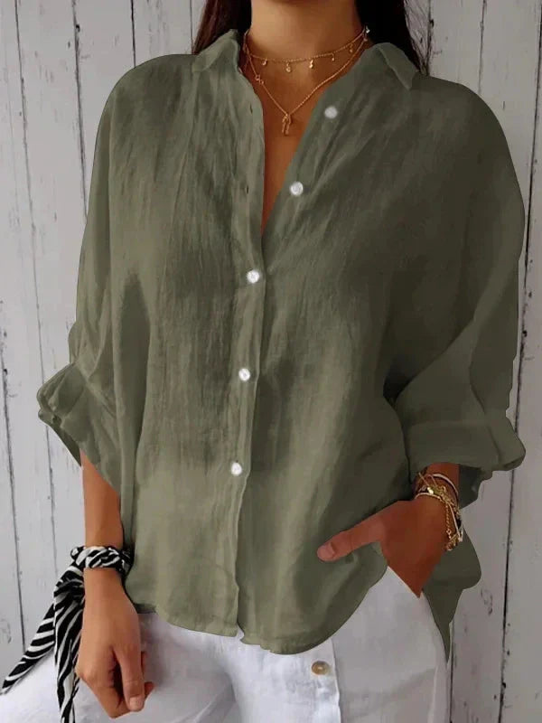 Aelita - Causal Cotton And Linen Shirt