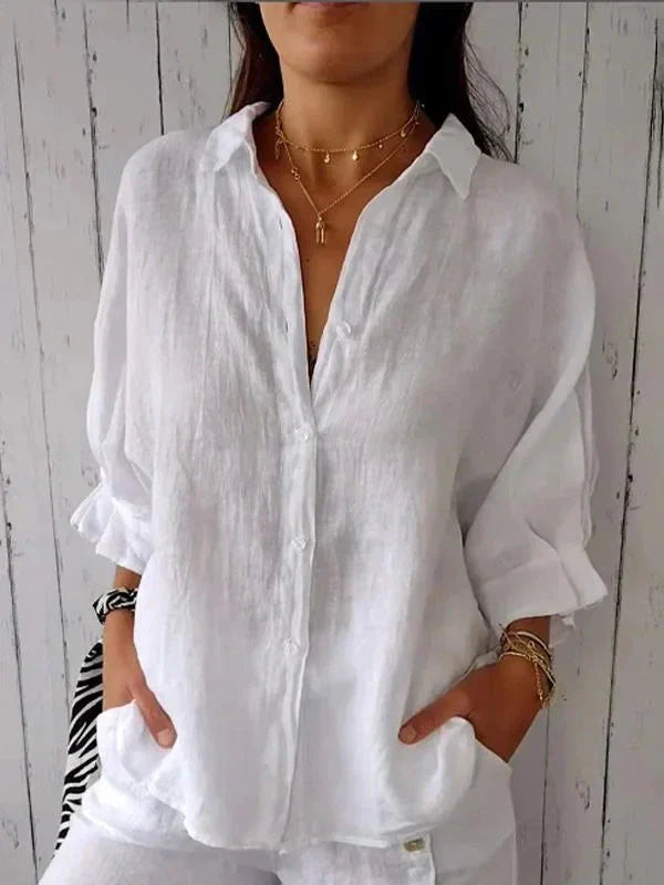 Aelita - Causal Cotton And Linen Shirt