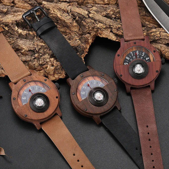 Stellan -  Wooden Watches with Leather Strap