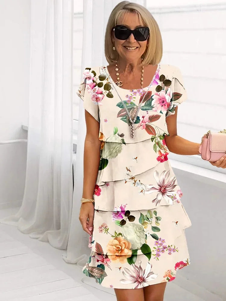 Gilla - Multi Plant Cascading Floral Dress