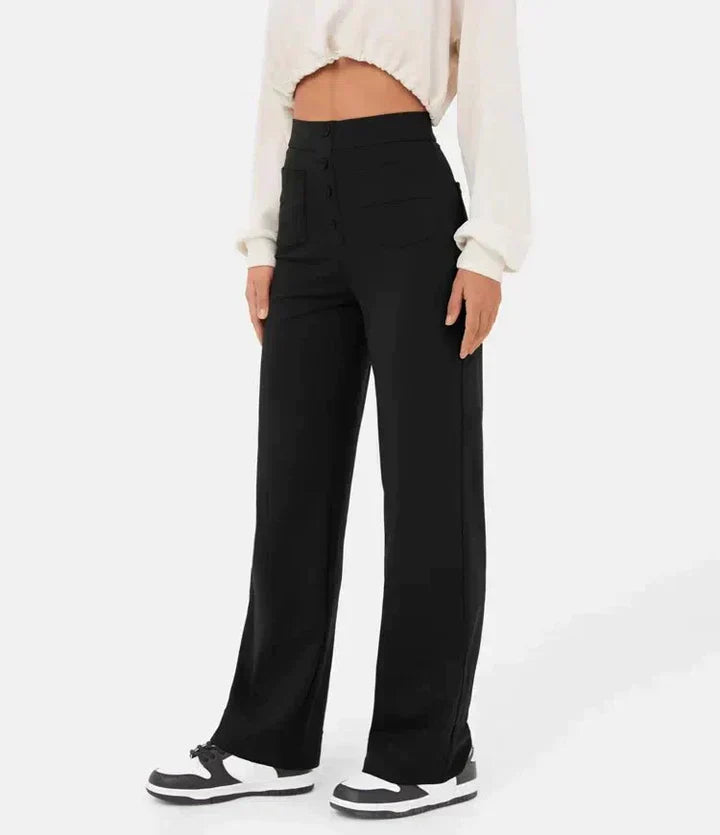 Elke - High Waist Elastic Trousers