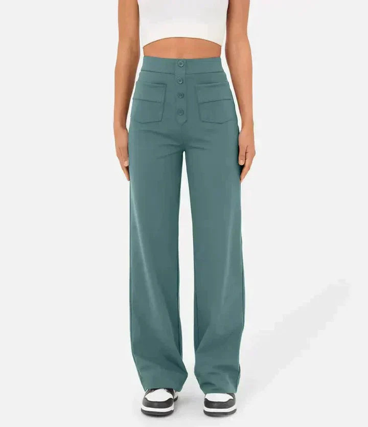 Elke - High Waist Elastic Trousers