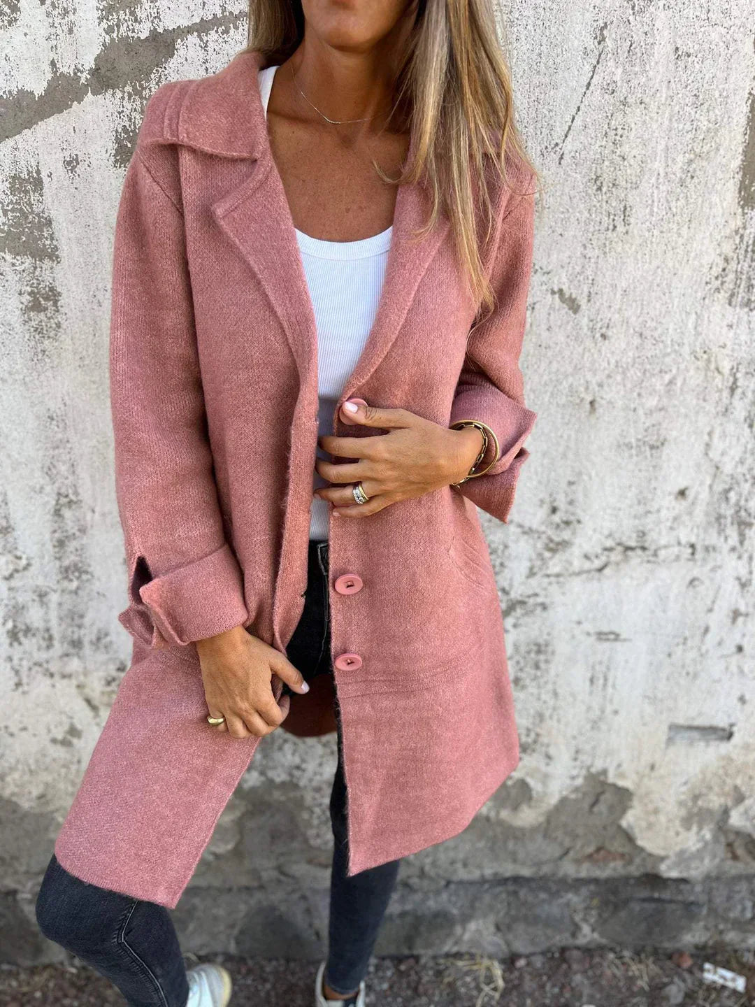 Baylea - Casual Lapel Wool Single Breasted Long Coat