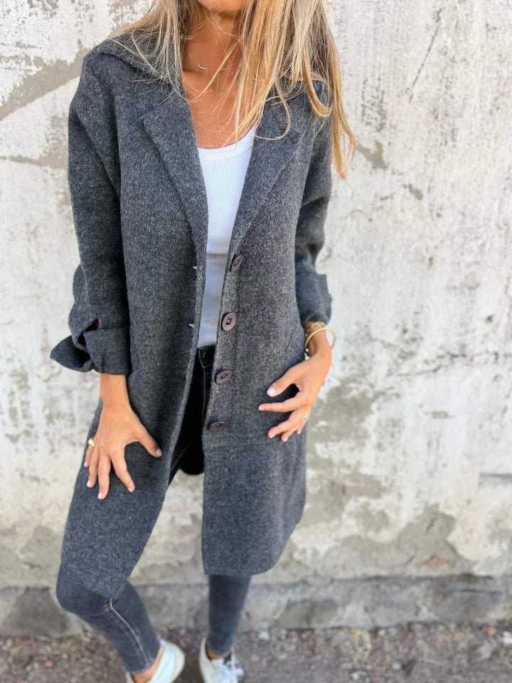 Baylea - Casual Lapel Wool Single Breasted Long Coat