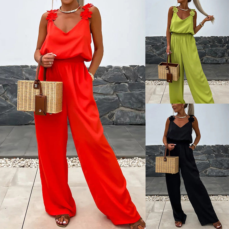 Anselma - Sleeveless Wide Leg Jumpsuit