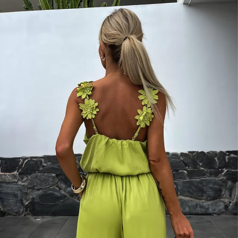 Anselma - Sleeveless Wide Leg Jumpsuit