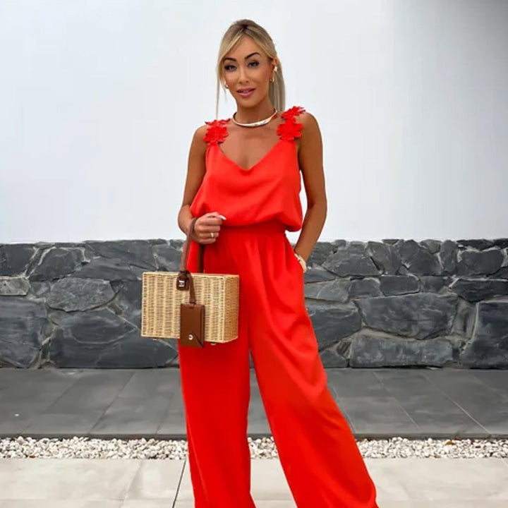 Anselma - Sleeveless Wide Leg Jumpsuit