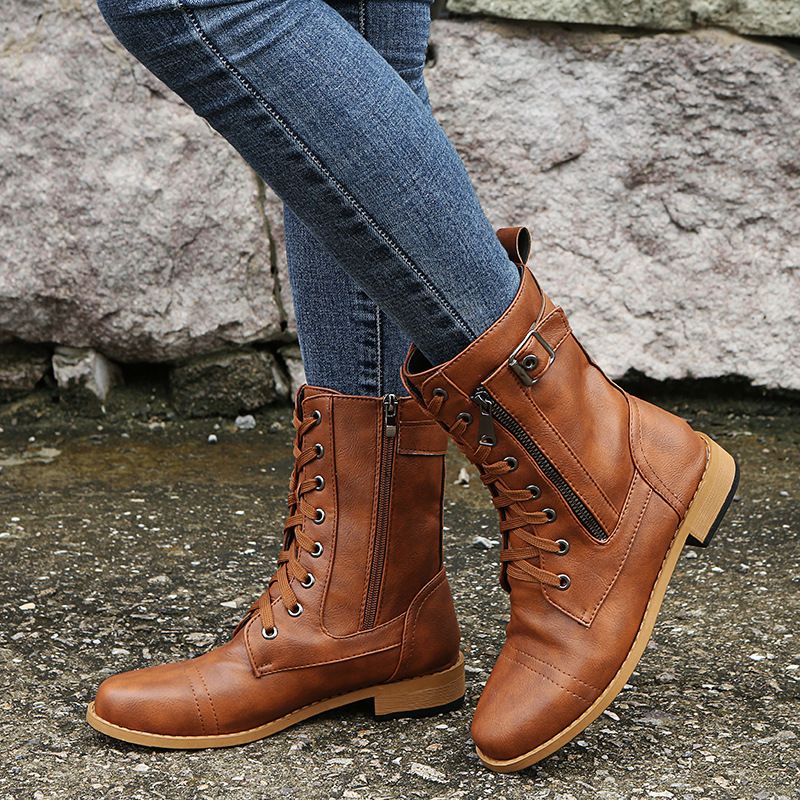 Eugenie - Side Zipper Orthopedic Leather Boots