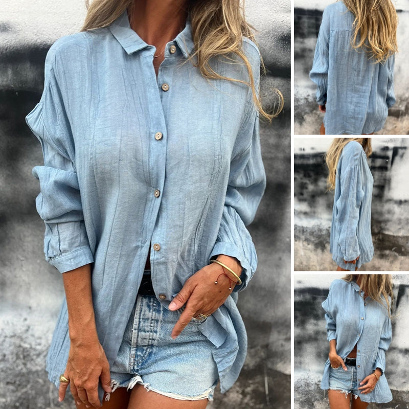 Sybil - Oversized Linen Button Down Shirt