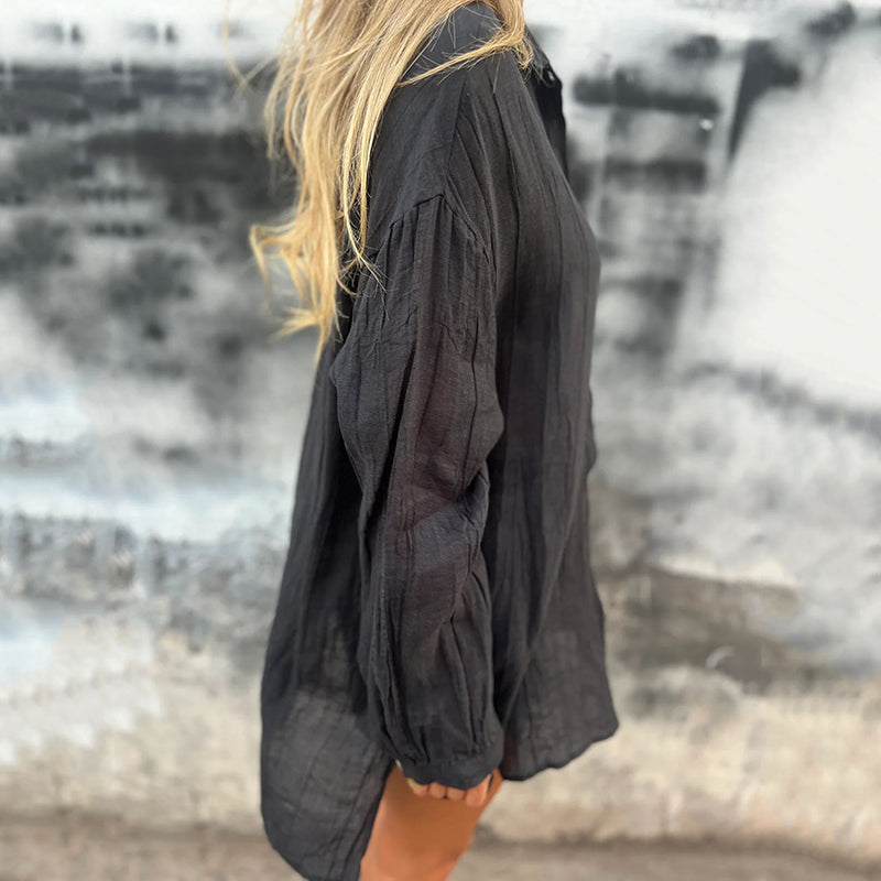 Sybil - Oversized Linen Button Down Shirt