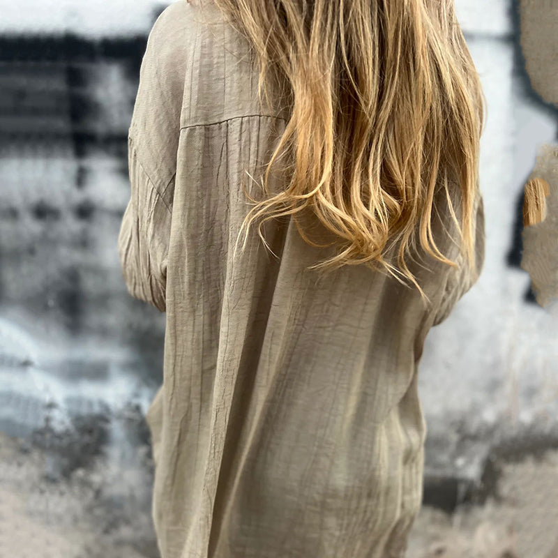 Sybil - Oversized Linen Button Down Shirt