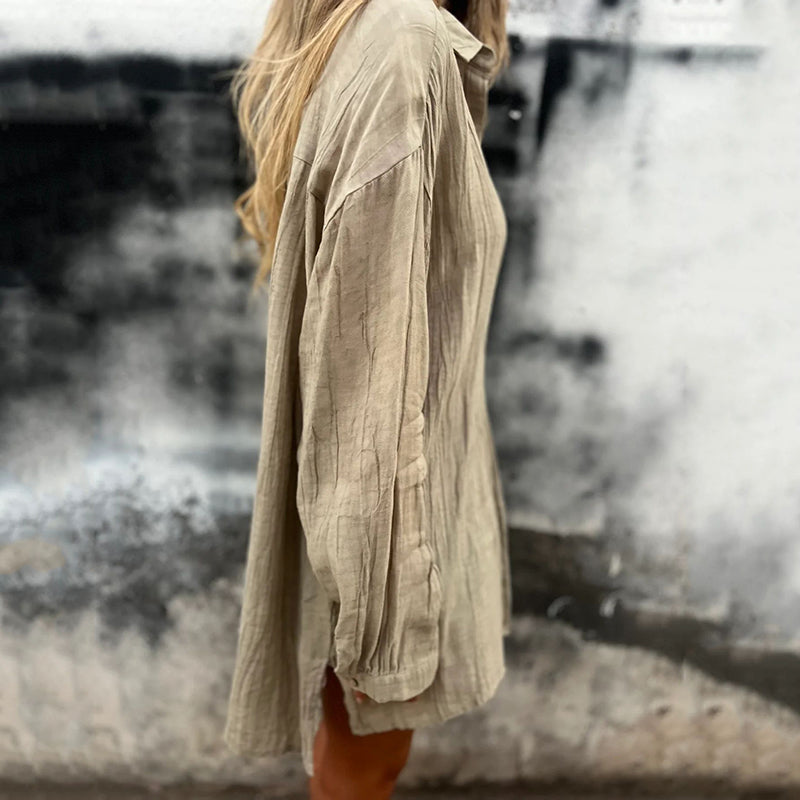 Sybil - Oversized Linen Button Down Shirt