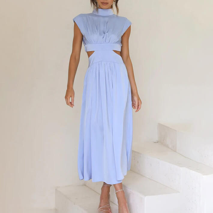 Emyllia - Elegant High Neck Dress